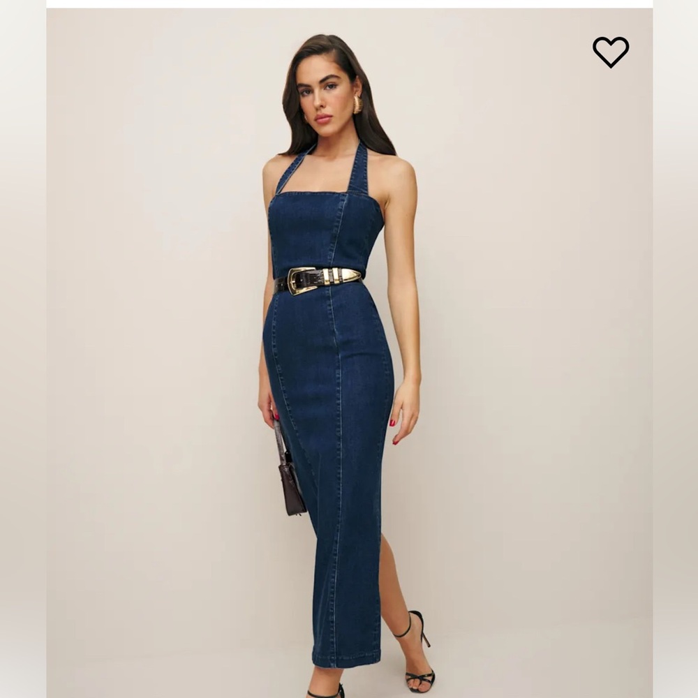 Reformation Evita denim dress NWT